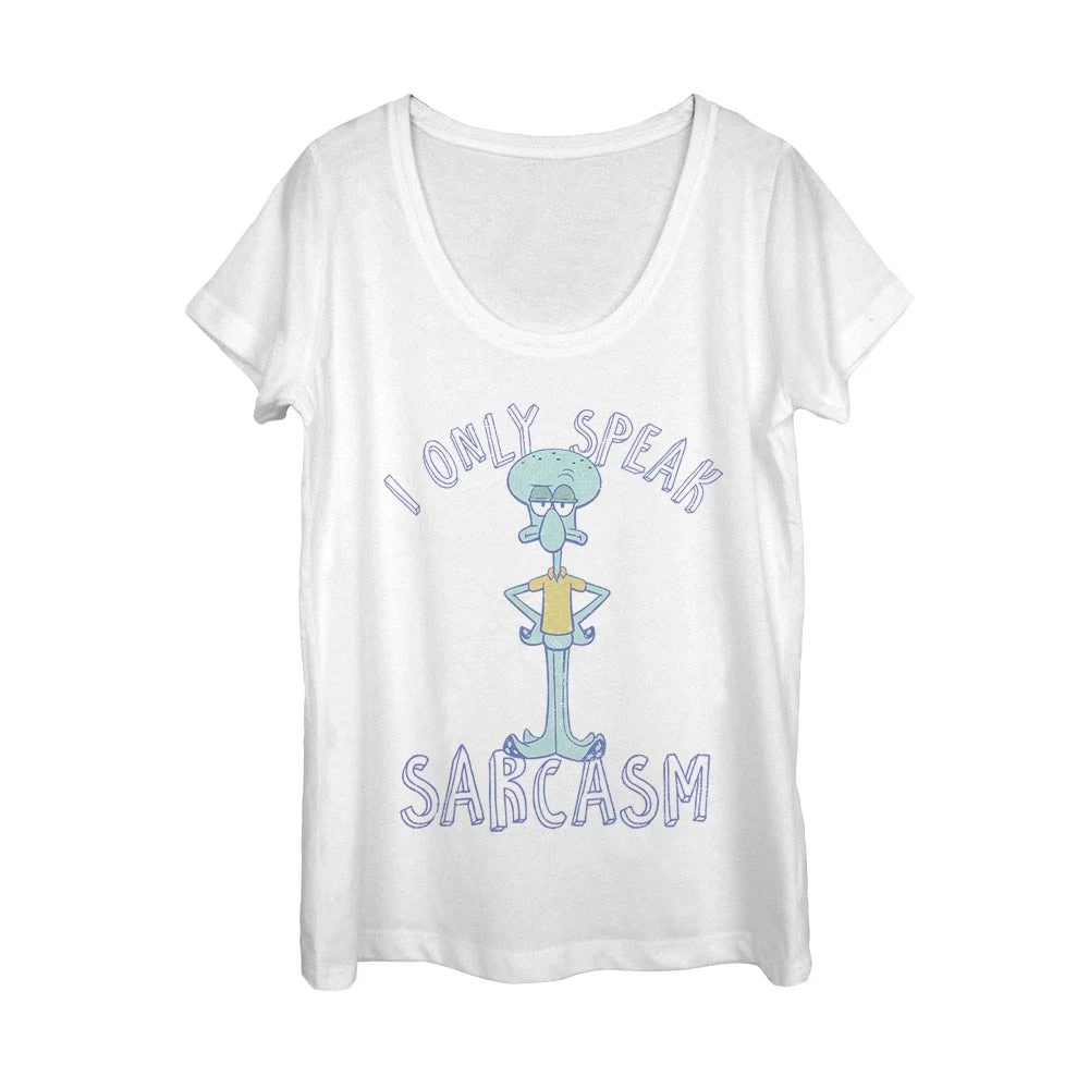Fifthsun Clothing Squidward Sarcasm Only Women's Scoop Neck T-Shirt