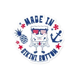 Printful Accessories SpongeBob SquarePants Made In Bikini Bottom Die Cut Sticker