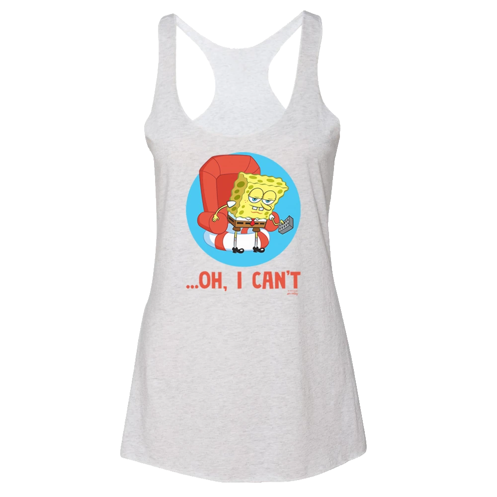 Dtg2go SpongeBob SquarePants Oh, I Can't Meme Women's Tri-Blend Racerback Tank Top