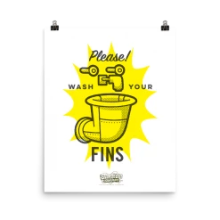 Circlegraphics SpongeBob SquarePants Wash Your Fins Premium Satin Poster Home & Office