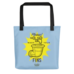 Printful SpongeBob SquarePants Wash Your Fins Premium Tote Bag