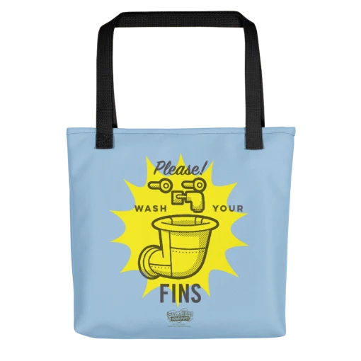 Printful SpongeBob SquarePants Wash Your Fins Premium Tote Bag