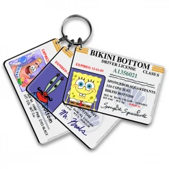 Fba-logosunlimited SpongeBob Bikini Bottom Drivers License Keychain Bundle
