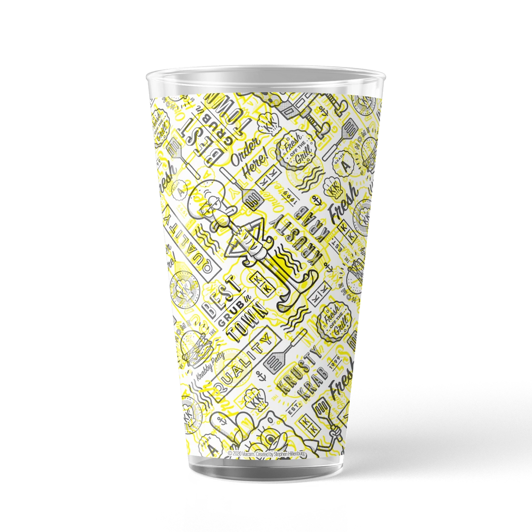 Photomugs The Krusty Krab Fresh Off The Grill 17 Oz Pint Glass Drinkware