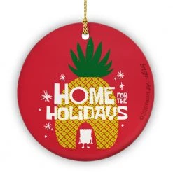 Photomugs Home & Office SpongeBob SquarePants Home For The Holidays Round Ceramic Ornament