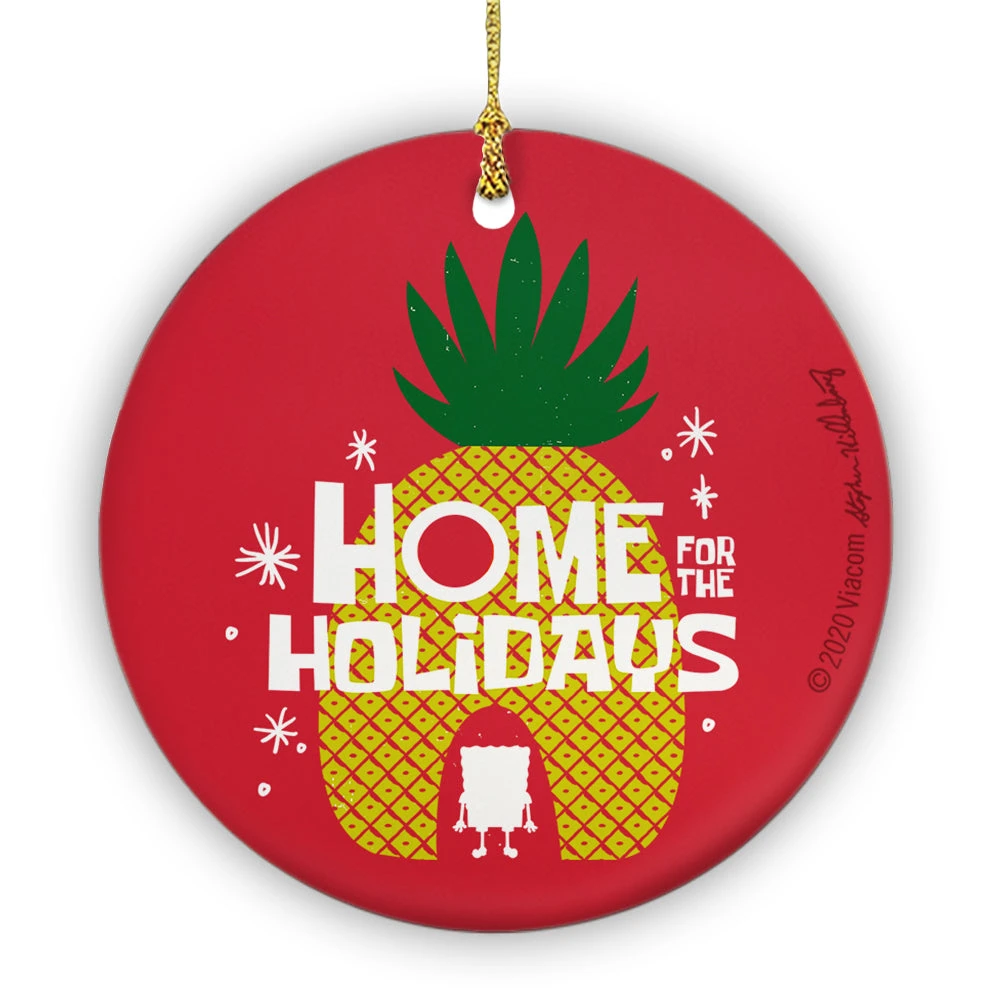 Photomugs Home & Office SpongeBob SquarePants Home For The Holidays Round Ceramic Ornament