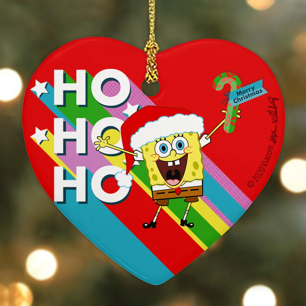 Photomugs SpongeBob SquarePants Ho Ho Ho Ceramic Heart Ornament Home & Office