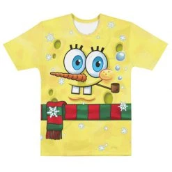 Printful SpongeBob Snowman Short Sleeve T-Shirt