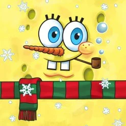 Printful SpongeBob Snowman Short Sleeve T-Shirt