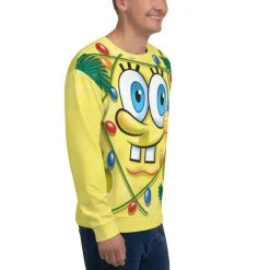 Printful SpongeBob Holiday Festive Crew Neck Sweatshirt