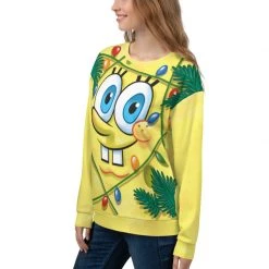 Printful SpongeBob Holiday Festive Crew Neck Sweatshirt