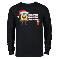 Dtg2go Clothing SpongeBob Santa Crewneck Sweatshirt