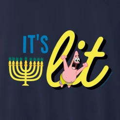 Dtg2go SpongeBob SquarePants It's Lit Fleece Crewneck Sweatshirt