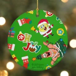 Photomugs SpongeBob SquarePants Oh Joy Pattern Round Ceramic Ornament Home & Office