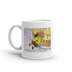 Monetyze-casetry SpongeBob SquarePants 5 Minutes Later Meme White Mug