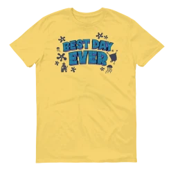 Dtg2go Clothing SpongeBob SquarePants Sponge On The Run Best Day Ever Adult Short Sleeve T-Shirt