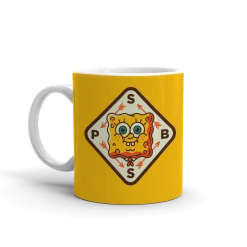 Spoke Drinkware SpongeBob SquarePants Sponge On The Run SpongeBob Badge White Mug