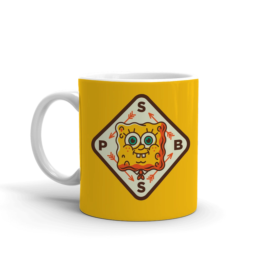Spoke Drinkware SpongeBob SquarePants Sponge On The Run SpongeBob Badge White Mug