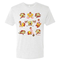 Monster Digital SpongeBob SquarePants SpongeBob And Patrick Football Mash-Up Men's Tri-Blend T-Shirt Clothing