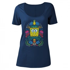 Dtg2go SpongeBob Sugar Sponge Full Color Women's Scoop Neck T-Shirt