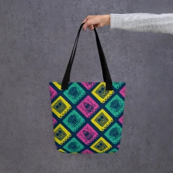 Printful SpongeBob Sugar Sponge Full Color Pattern Premium Tote Bag