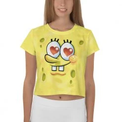 Printful SpongeBob SquarePants Heart Eyes Women's Crop T-Shirt Clothing