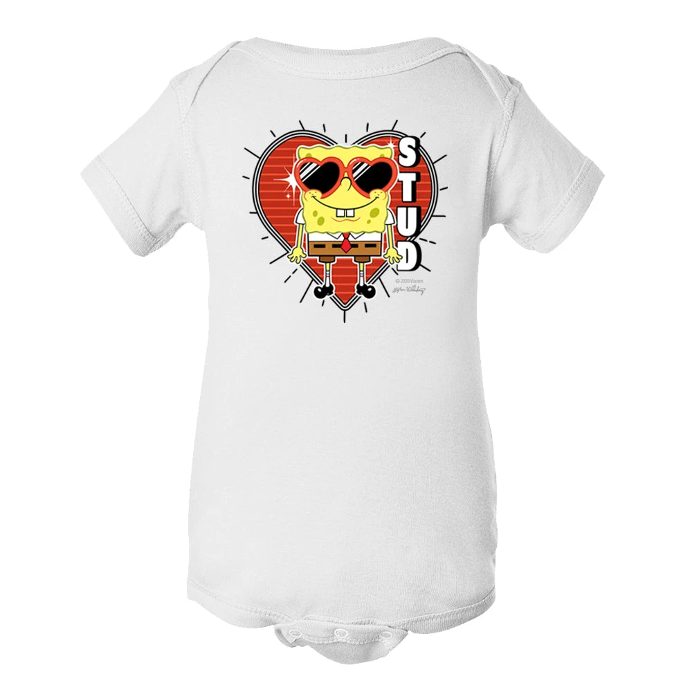 Dtg2go SpongeBob SquarePants Heart Sunglasses Stud Baby Bodysuit Clothing