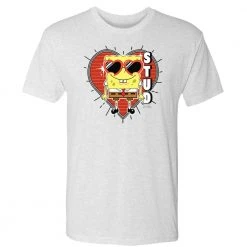 Monster Digital Clothing SpongeBob SquarePants Heart Sunglasses Stud Tri-Blend T-Shirt