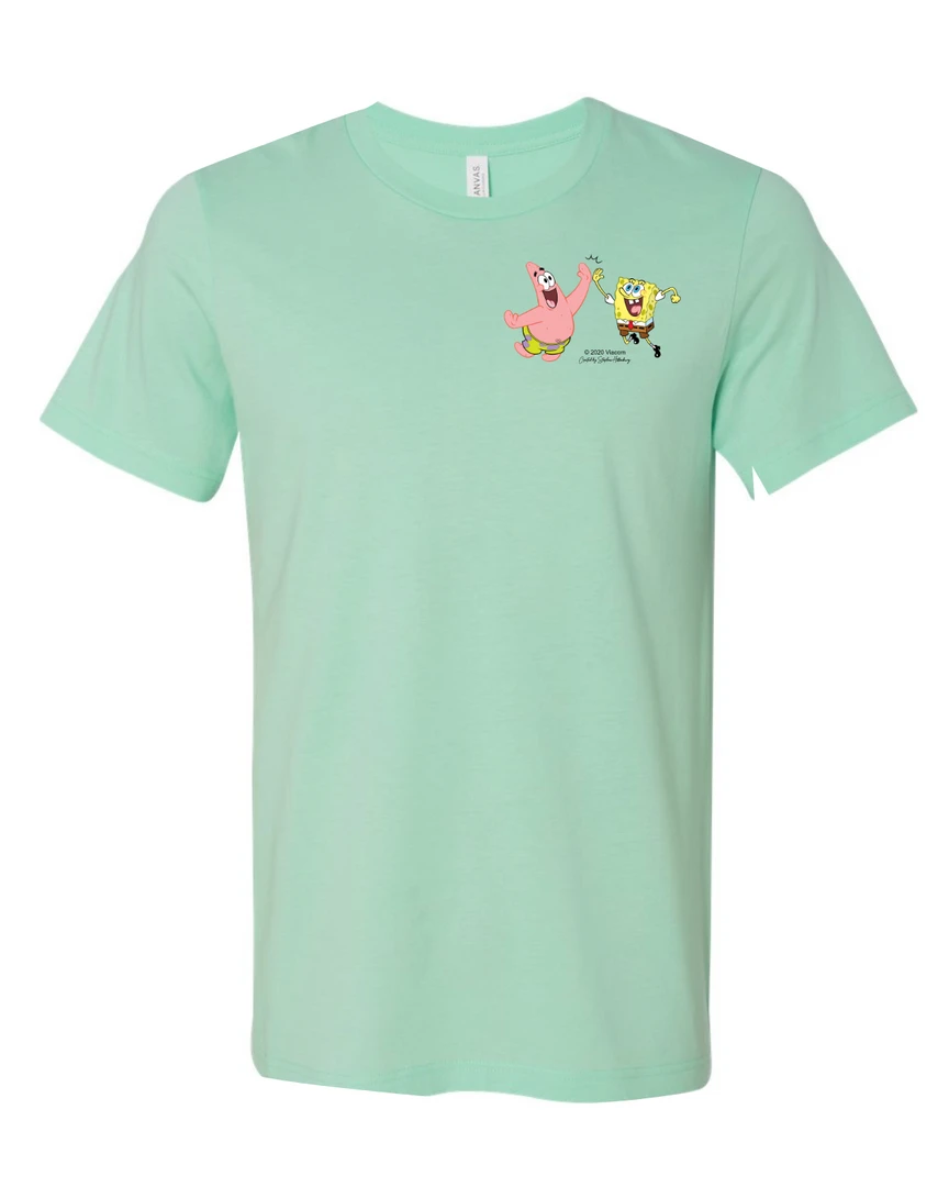 Wild-bobby SpongeBob SquarePants Do Stuff Together Pastel Short Sleeve T-Shirt