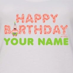 Dtg2go Patrick Star Happy Birthday Emoji Personalized Women's Racerback Tank Top Clothing