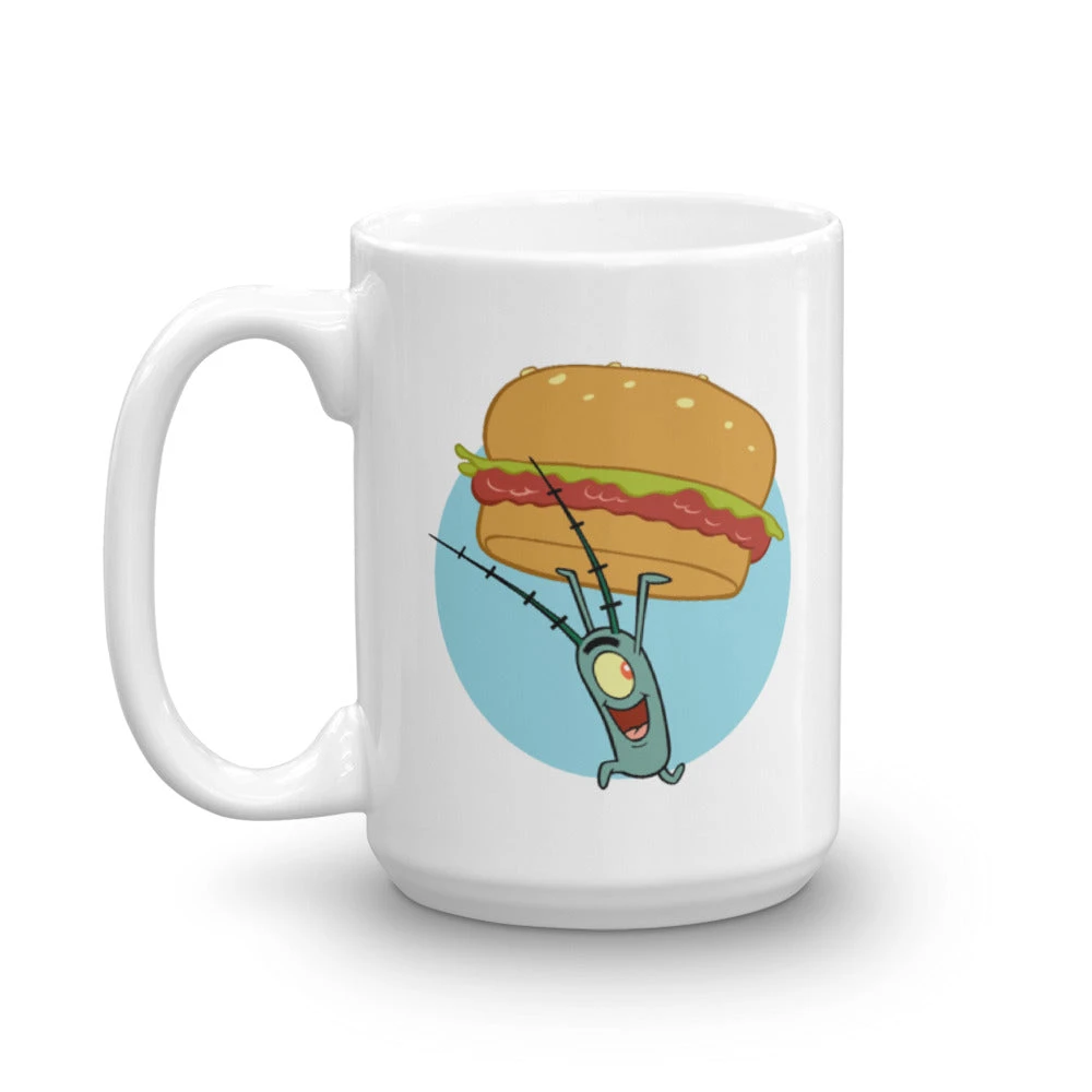 Monetyze-casetry Chum Bucket Run Away Plankton White Mug Drinkware