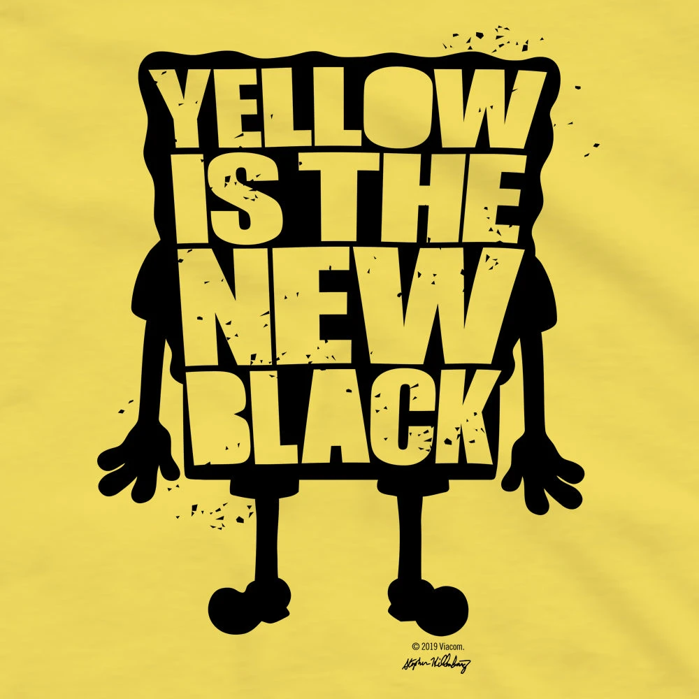 Dtg2go Clothing SpongeBob SquarePants Yellow Is The New Black Short Sleeve T-Shirt
