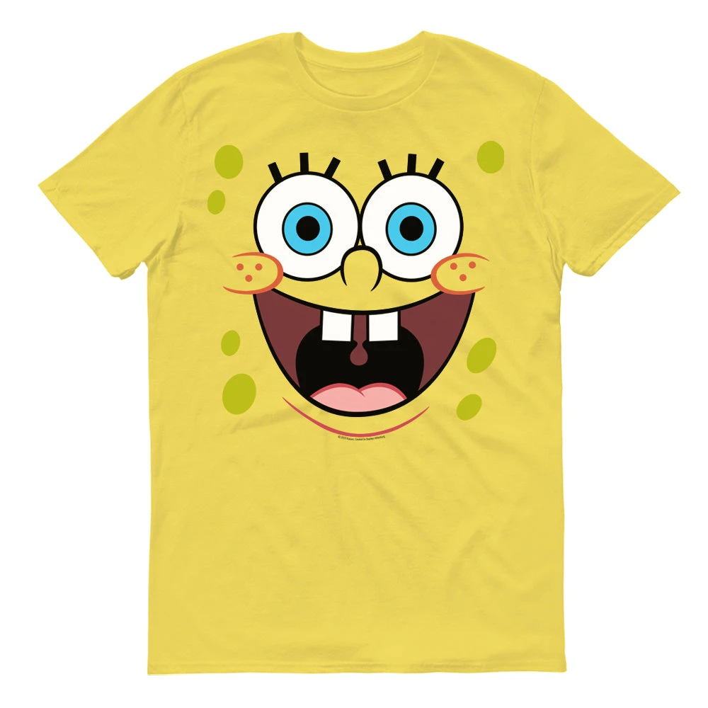 Fba-tsc SpongeBob SquarePants Yellow Big Face Short Sleeve T-Shirt Clothing