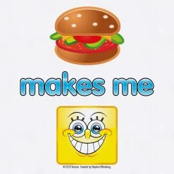 Dtg2go SpongeBob SquarePants Emoji Burger Smile Apron Clothing