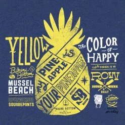 Dtg2go SpongeBob SquarePants Color Of Happy Women's Relaxed V-Neck T-Shirt Clothing