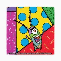 Progift Home & Office SpongeBob SquarePants Britto Coaster Set Of 4 - SpongeBob, Sandy, Plankton, Gary