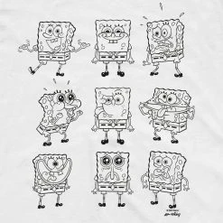 Monster Digital SpongeBob SquarePants Black And White Moody Short Sleeve T-Shirt