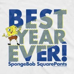 Dtg2go SpongeBob SquarePants Best Year Ever Blue Adult Short Sleeve T-Shirt