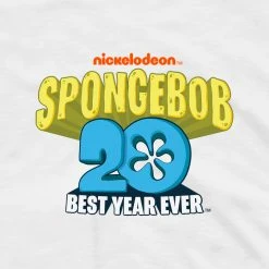 Dtg2go Clothing SpongeBob SquarePants Best Year Ever Pink Adult Short Sleeve T-Shirt