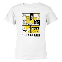 Monster Digital SpongeBob SquarePants Black And Yellow Characters Kids Short Sleeve T-Shirt Clothing