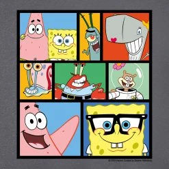 Dtg2go SpongeBob SquarePants Characters Grid Kids Short Sleeve T-Shirt Clothing