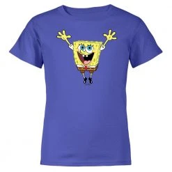 Dtg2go SpongeBob SquarePants Hands In The Air 20th Anniversary Kids Short Sleeve T-Shirt