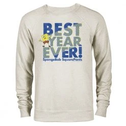 Dtg2go SpongeBob SquarePants Best Year Ever Lightweight Crewneck Sweatshirt Clothing