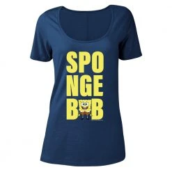 Dtg2go SpongeBob SquarePants Big Name Women's Relaxed Scoop Neck T-Shirt