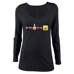 Dtg2go Clothing SpongeBob SquarePants Emoji Patrick To My Spongebob Women's Long Sleeve T-Shirt