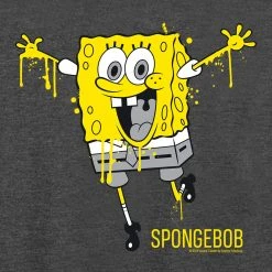 Dtg2go Clothing SpongeBob SquarePants Splattered Tri-Blend Raglan Hoodie