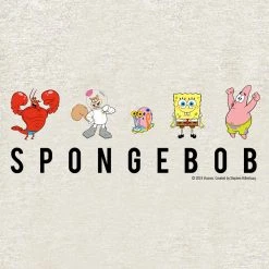 Dtg2go Clothing SpongeBob SquarePants Character Lineup Tri-Blend Raglan Hoodie