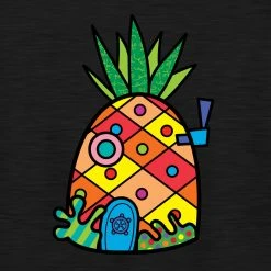 Dtg2go Clothing SpongeBob SquarePants Britto Pineapple Adult Tri-Blend Raglan Hoodie