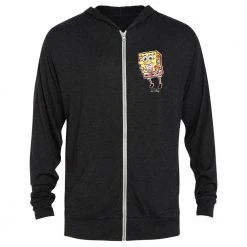 Dtg2go SpongeBob Thrilled Tri-Blend Zip-Up Hooded Sweatshirt
