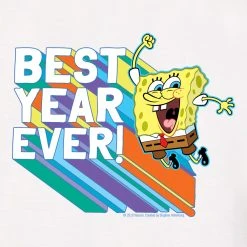 Dtg2go SpongeBob SquarePants Rainbow Best Year Ever Kids Short Sleeve T-Shirt